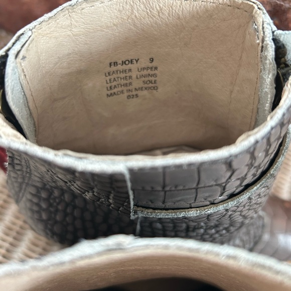 FREEBIRD By Steven Joey Heeled Boots In Stone Croco Leather size 9 - Picture 10 of 14